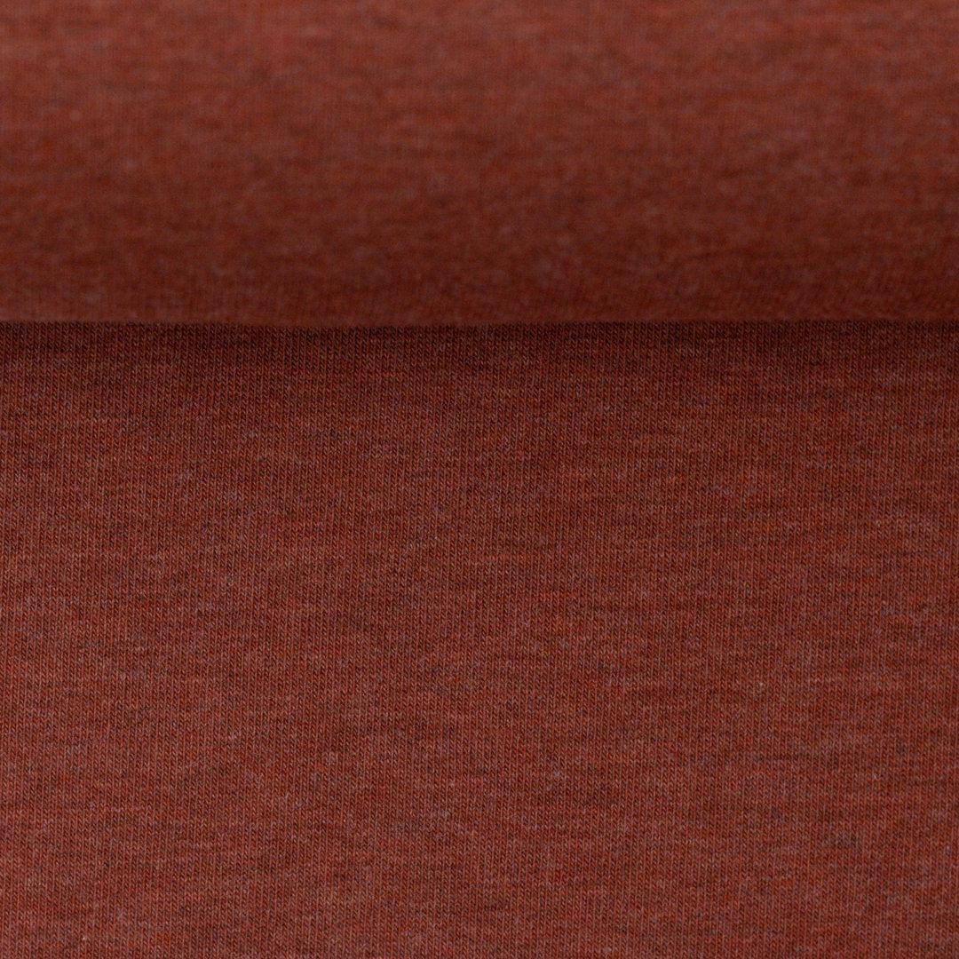 Sweat Melange Uni Basic - cognac / Stoff "Eike" von Swafing