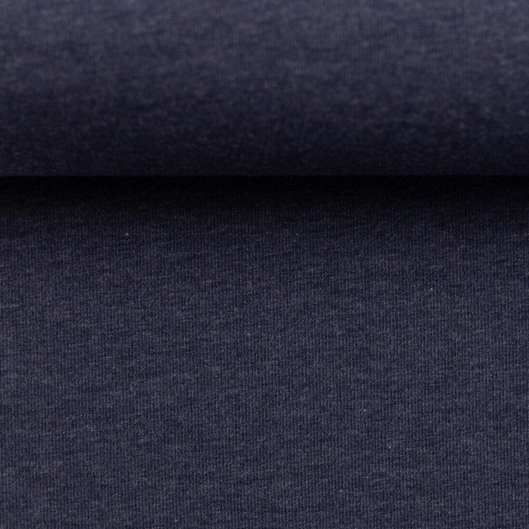Sweat Melange Uni Basic - dunkelblau / Stoff "Eike" von Swafing
