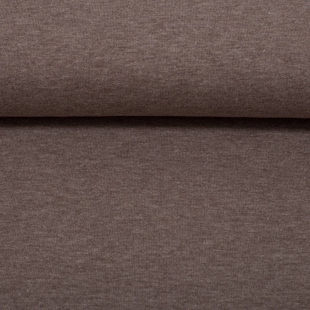 Sweat Melange Uni Basic - braun / Stoff "Eike" von Swafing