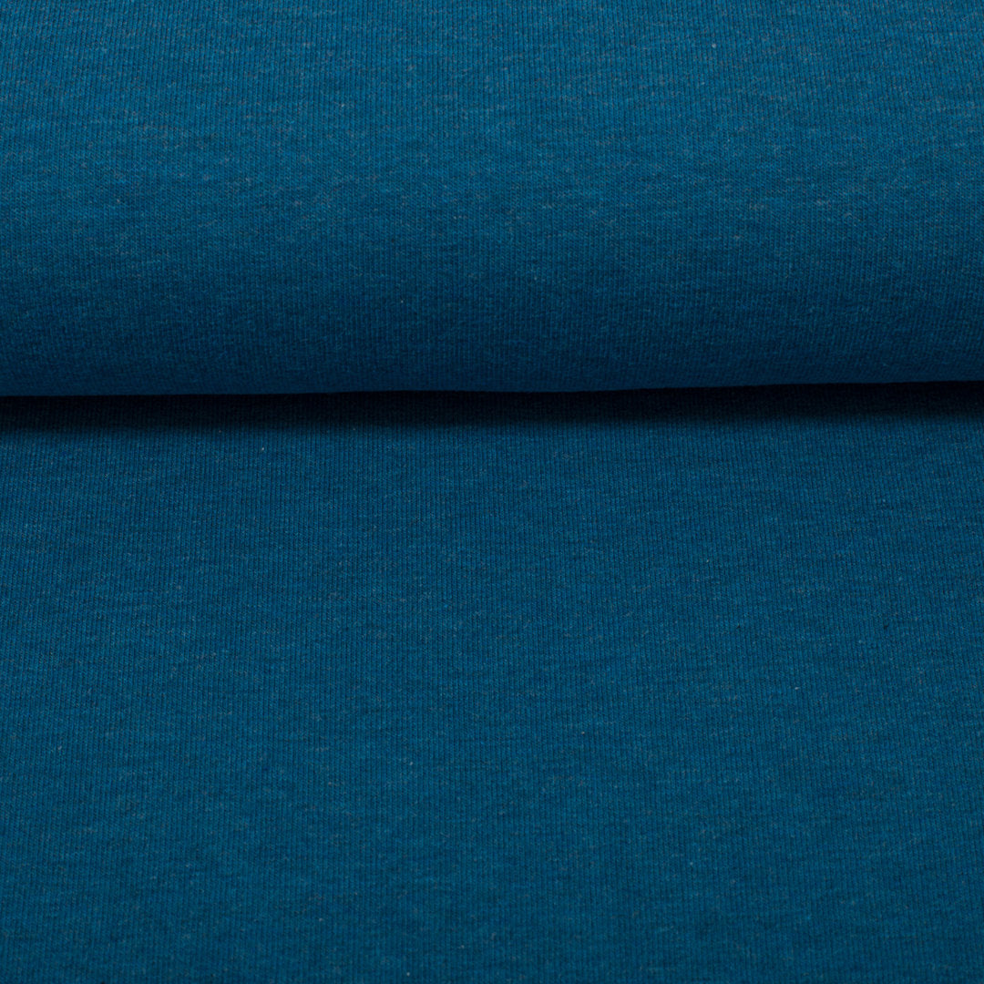 Sweat Melange Uni Basic - petrol / Stoff "Eike" von Swafing