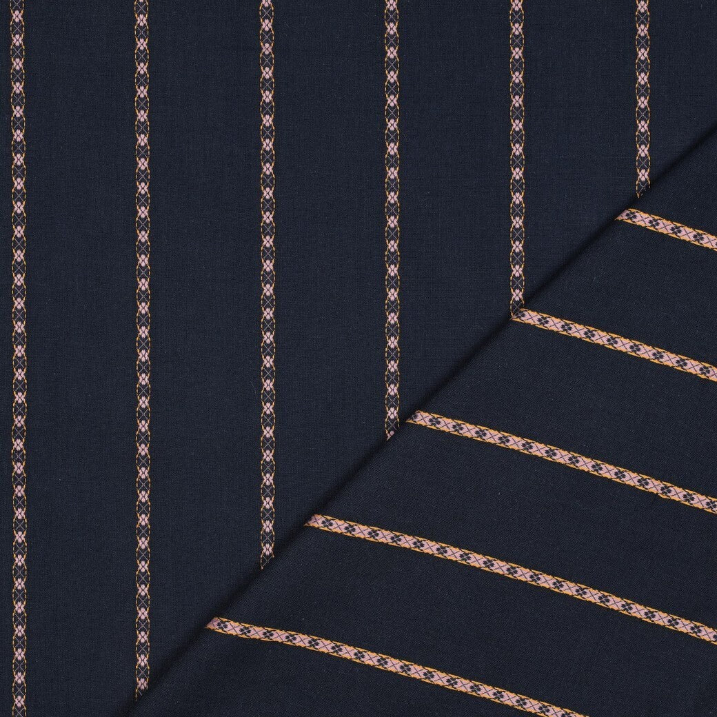 Baumwoll Jacquard - Dobby marine
