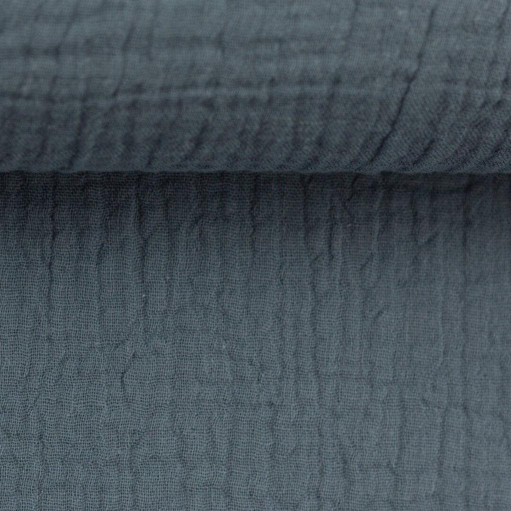 Musselin/Double Gauze "Jenke" von Swafing - rauchblau