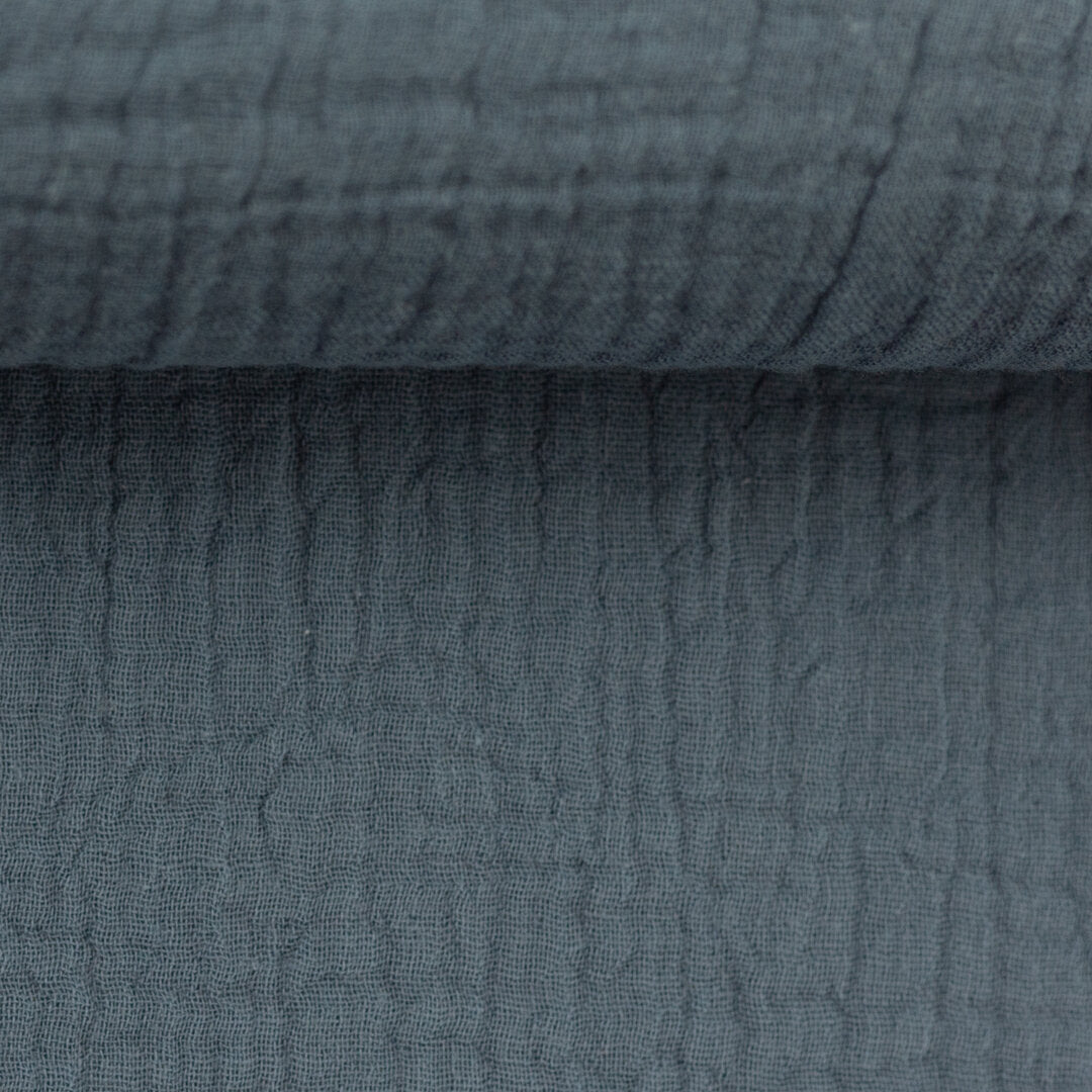 Musselin/Double Gauze "Jenke" von Swafing - rauchblau