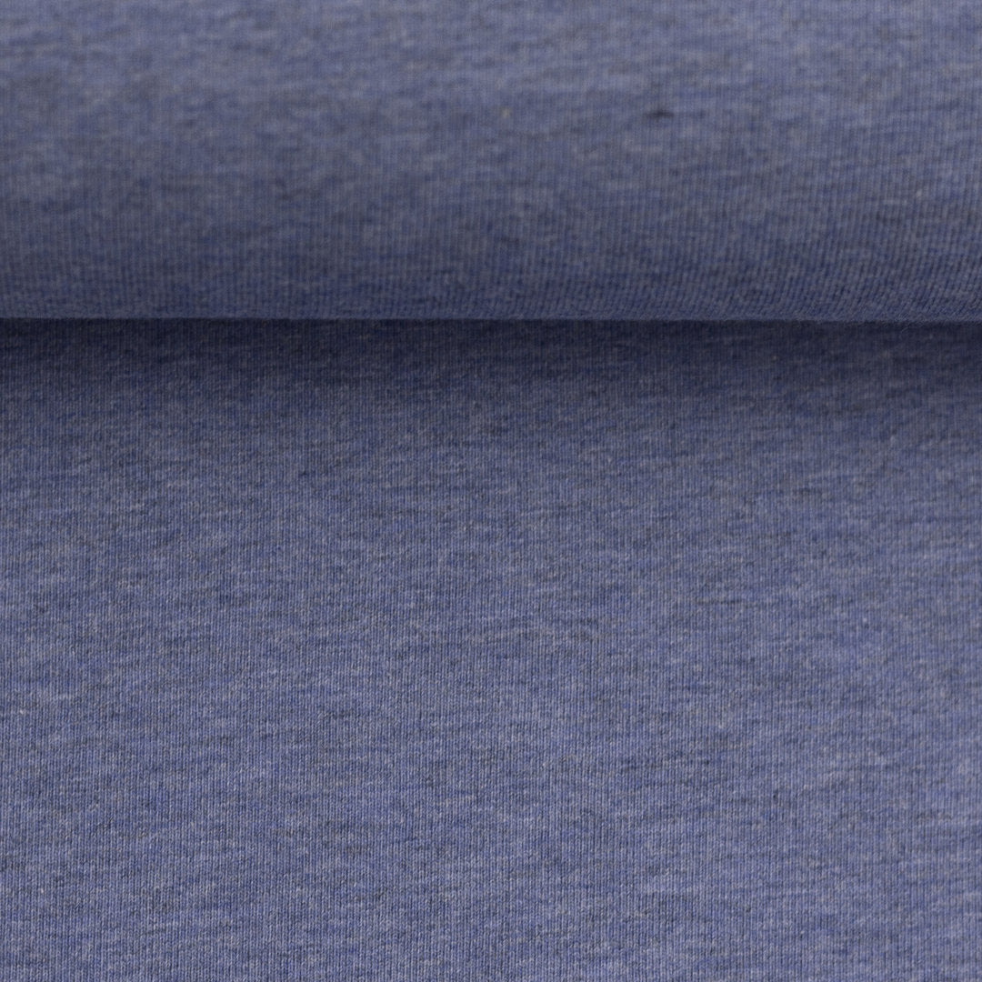 Jersey Melange Basic - mittelblau / Stoff "Vanessa" von Swafing