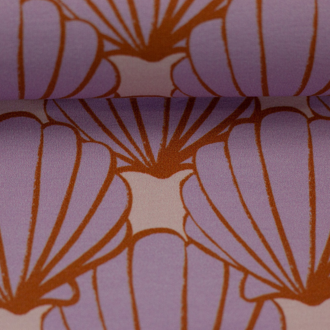 French Terry Swafing - Seashell by Cherry Picking flieder *Videovorstellung* - Reststück 1,7m