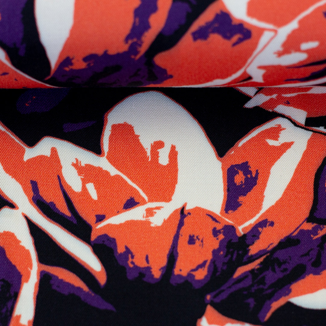 Viskose Webware Swafing - Distorted Bloom by Thorsten Berger koralle *Videovorstellung*
