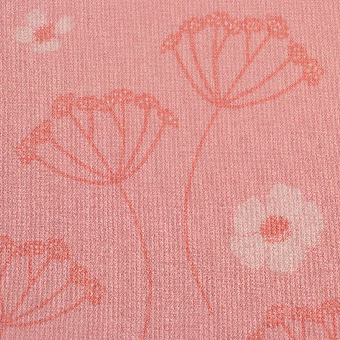 Modal French Terry Swafing - "Flower Dream" by Colu, Doldenblüten rosa