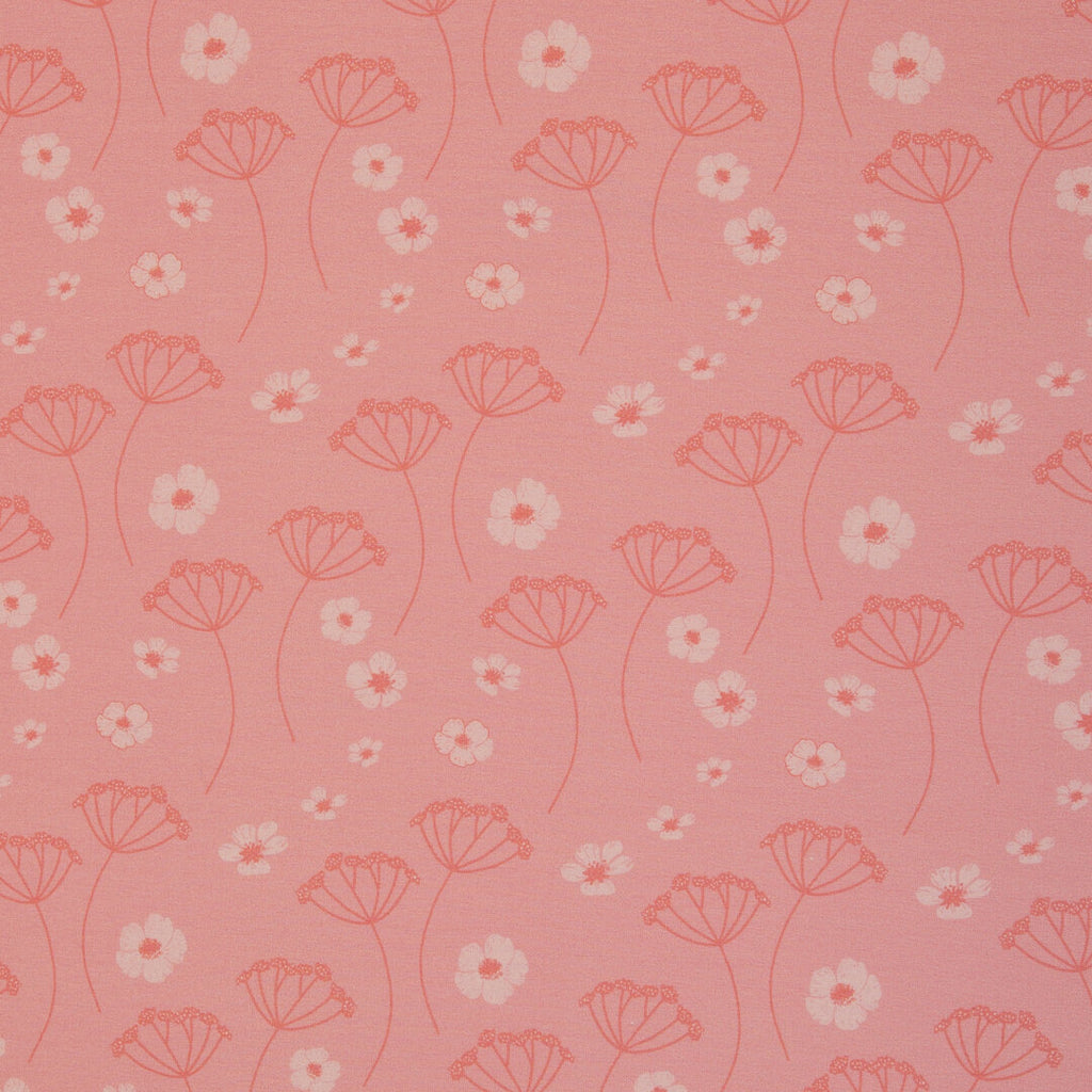 Modal French Terry Swafing - "Flower Dream" by Colu, Doldenblüten rosa