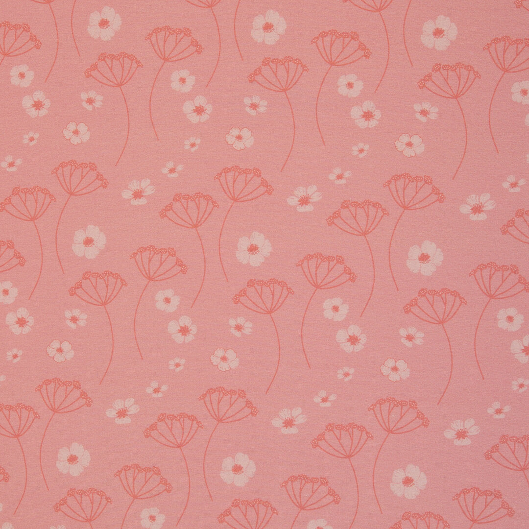 Modal French Terry Swafing - "Flower Dream" by Colu, Doldenblüten rosa