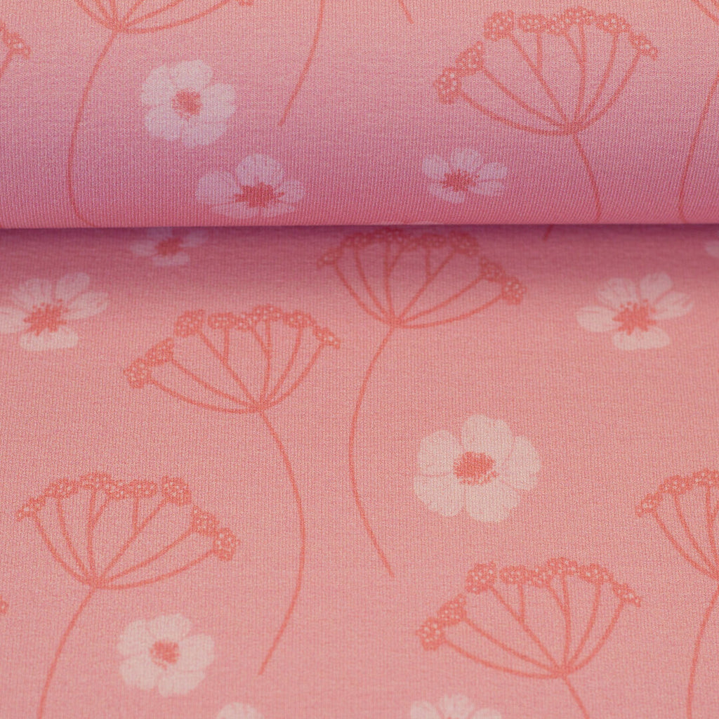 Modal French Terry Swafing - "Flower Dream" by Colu, Doldenblüten rosa