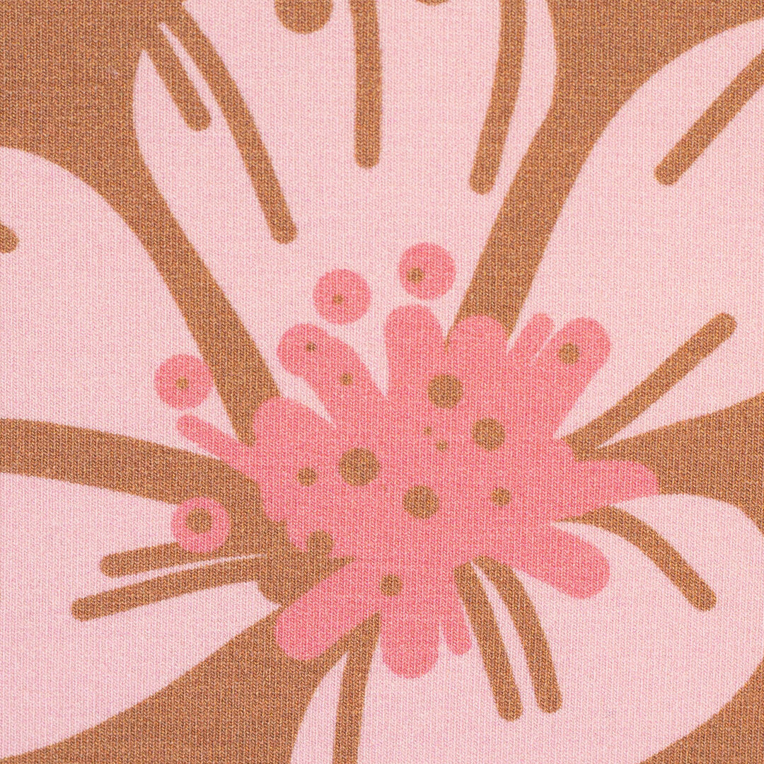 Modal French Terry Swafing - "Flower Dream" by Colu, Hibiskus ocker