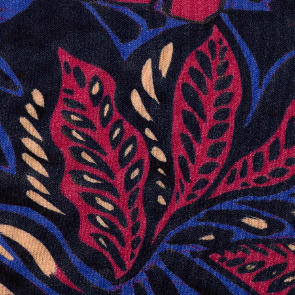 Viskose "Julia" Swafing - blau Blättermuster