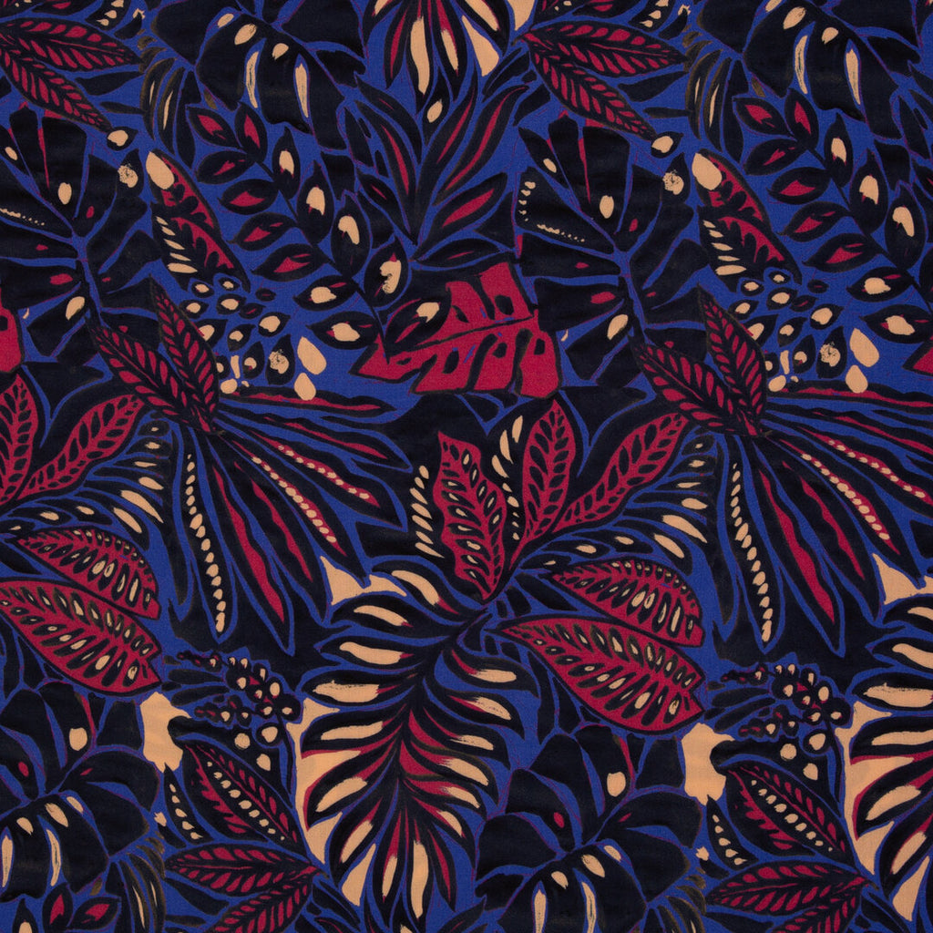 Viskose "Julia" Swafing - blau Blättermuster