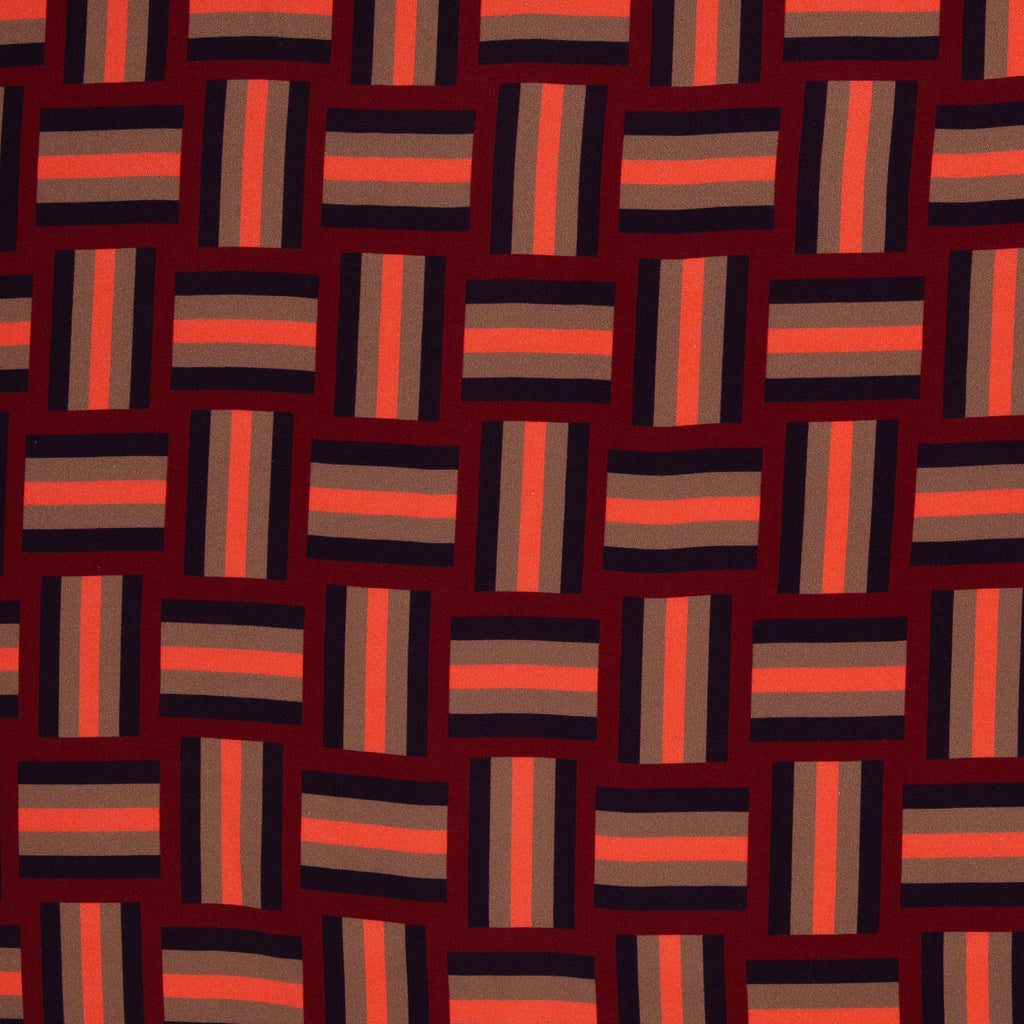Viskose Webware Geoluxe Braid Stripe by Kibadoo - rot/koralle
