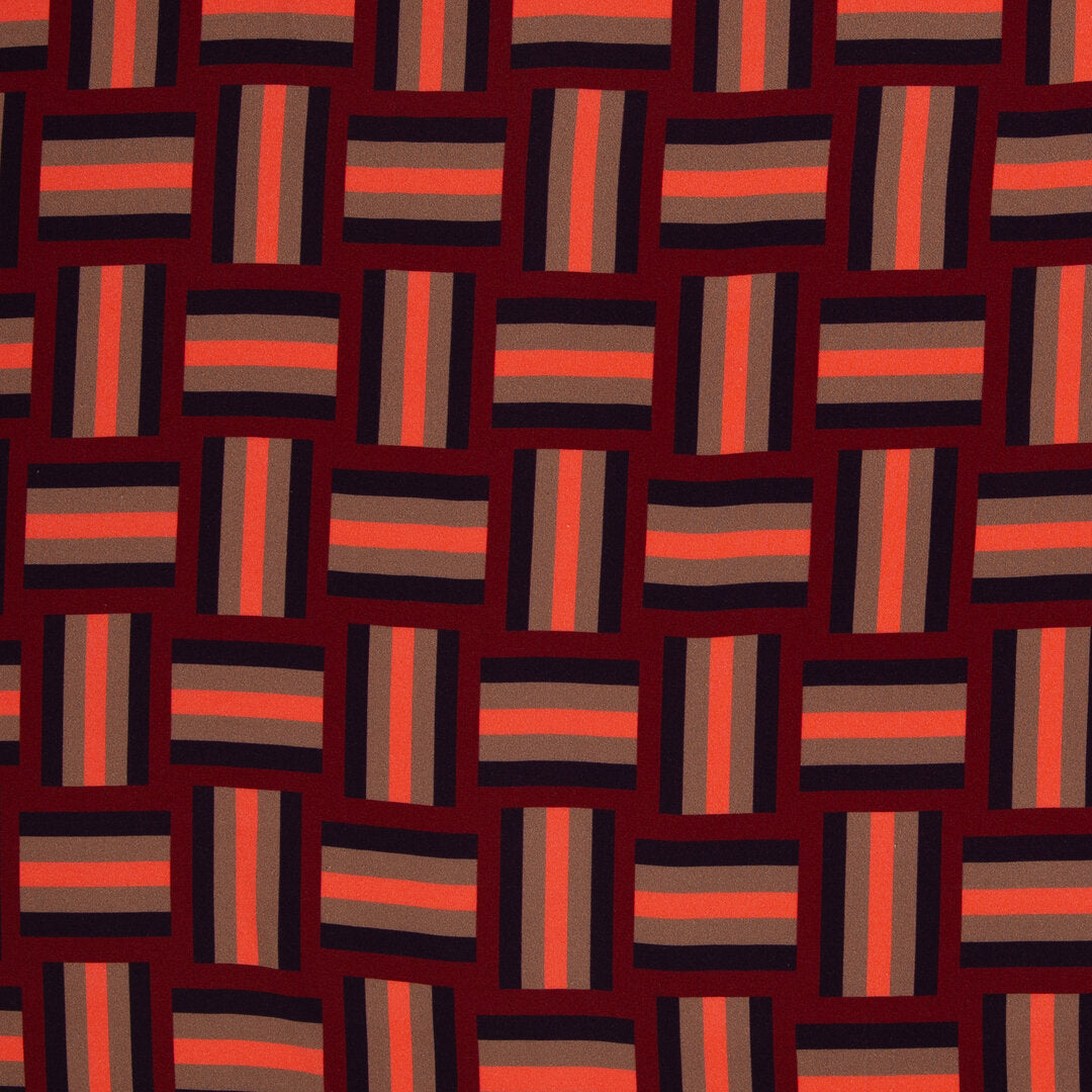 Viskose Webware Geoluxe Braid Stripe by Kibadoo - rot/koralle