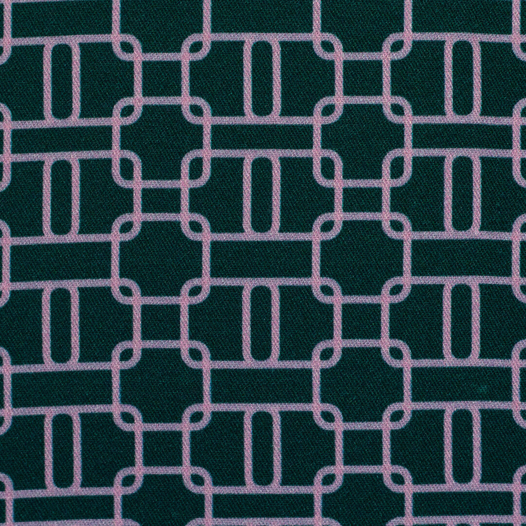 Viskose Webware Geoluxe Chain Twist by Kibadoo - grün/rosa