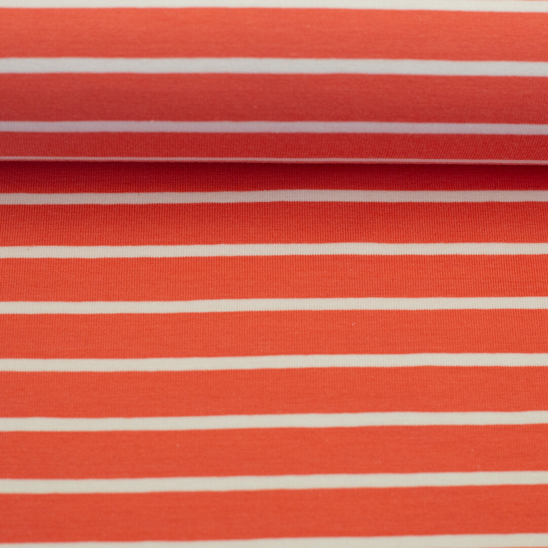 Jersey "Isa" von Swafing - Streifen orange/weiß