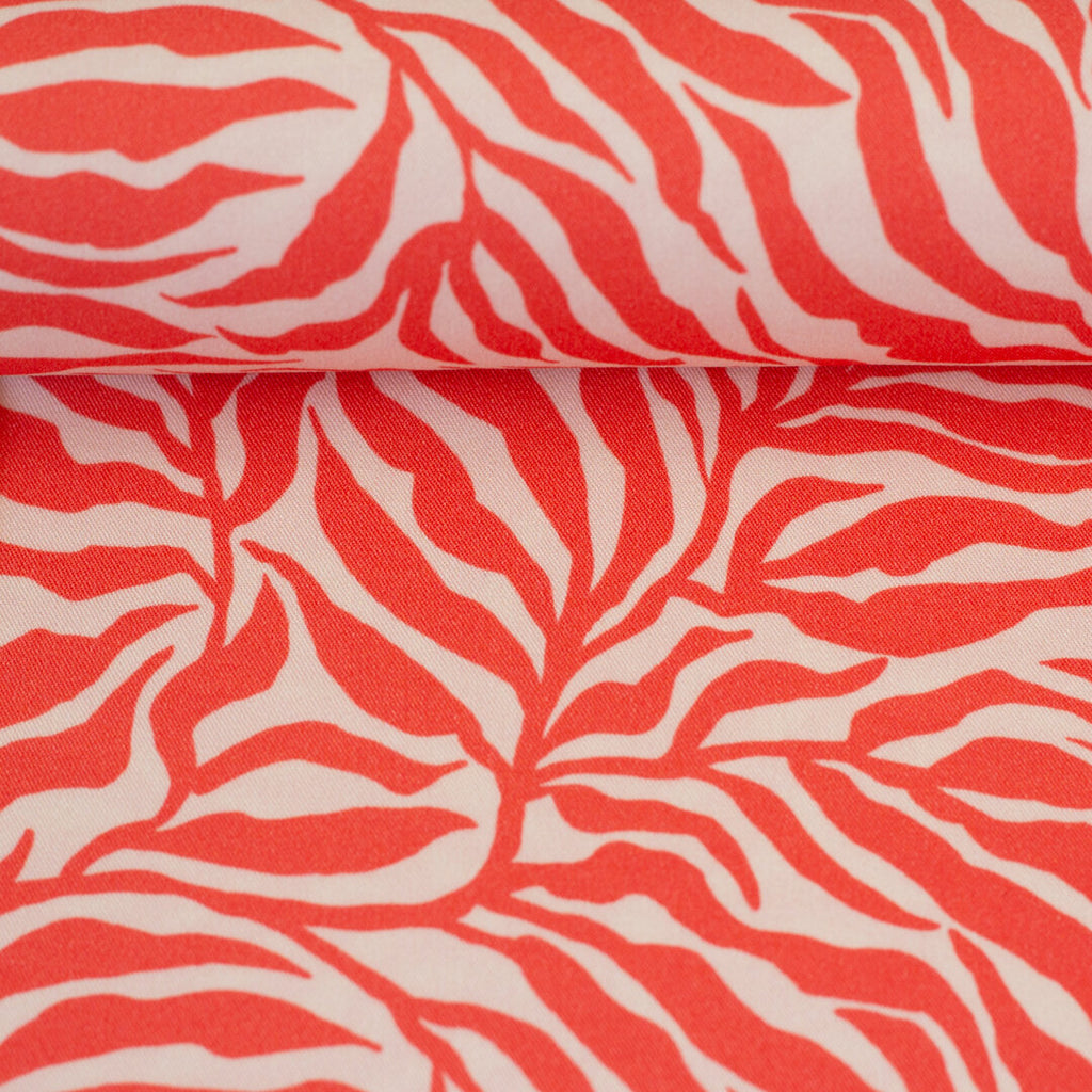 Viskose Webware Swafing - Zebra Jungle by Bienvenido Colorido hellrot
