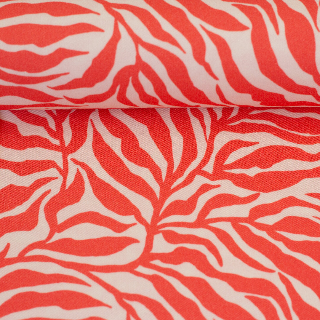 Viskose Webware Swafing - Zebra Jungle by Bienvenido Colorido hellrot