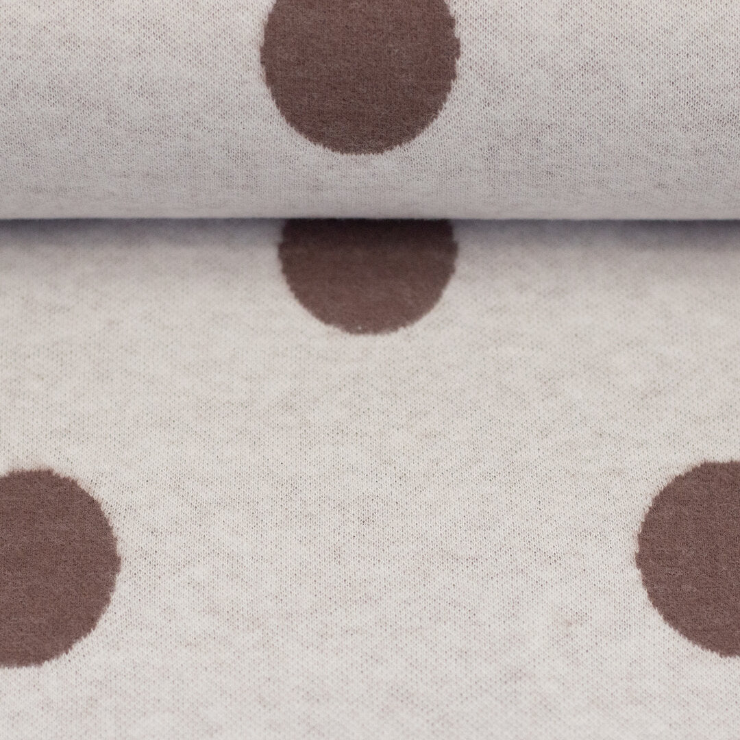 Jacquard Jersey "Emily" Swafing - Tupfen peppercorn/naturweiß