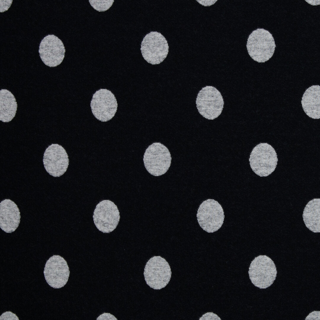 Jacquard Jersey "Emily" Swafing - Tupfen naturweiß/schwarz