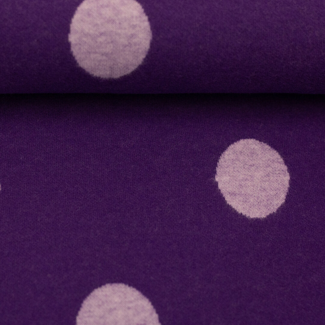 Jacquard Jersey "Emily" Swafing - Tupfen lavender frost/petunia