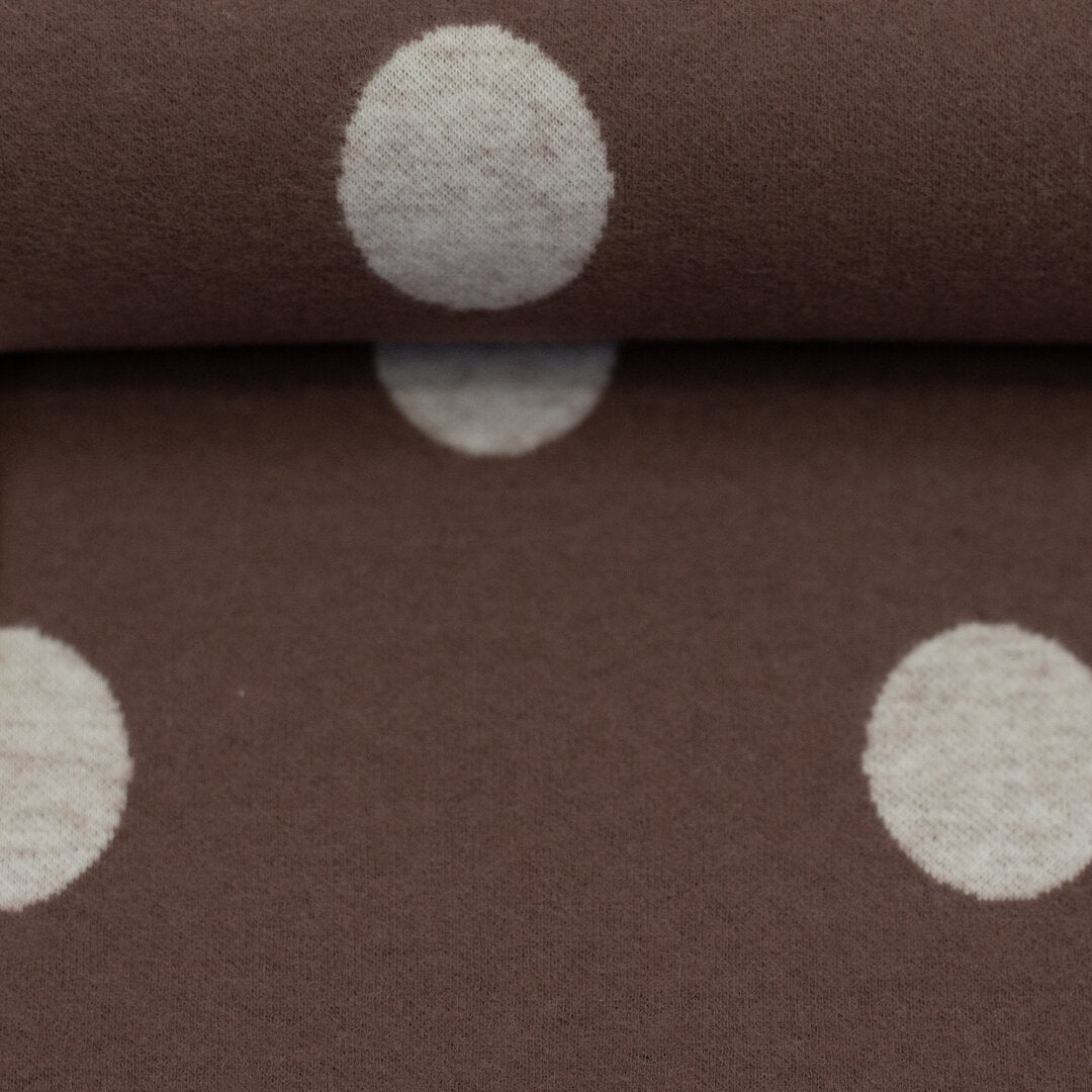 Jacquard Jersey "Emily" Swafing - Tupfen peppercorn/naturweiß