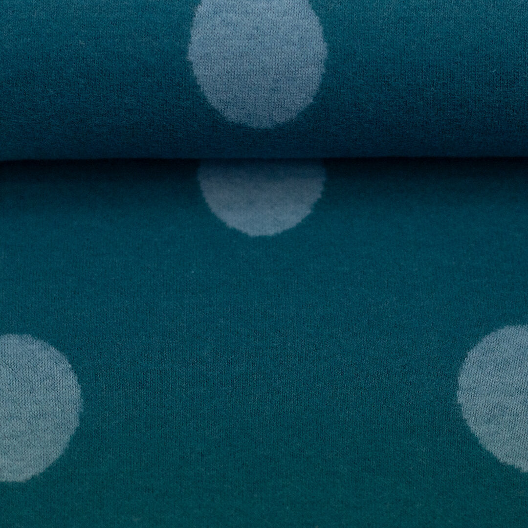 Jacquard Jersey "Emily" Swafing - Tupfen provincial blue/gulf coast