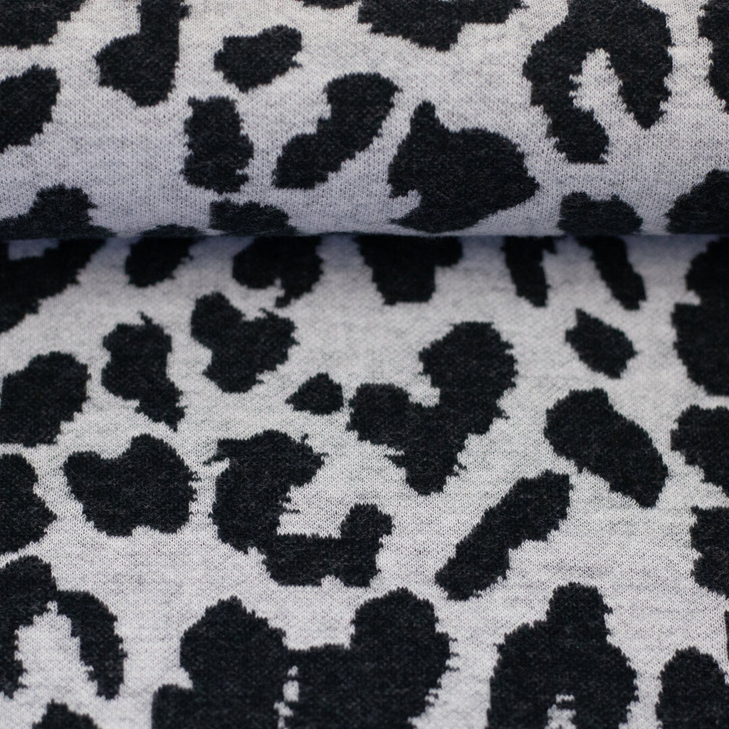 Jacquard Jersey "Emily" Swafing - Leo schwarz/naturweiß