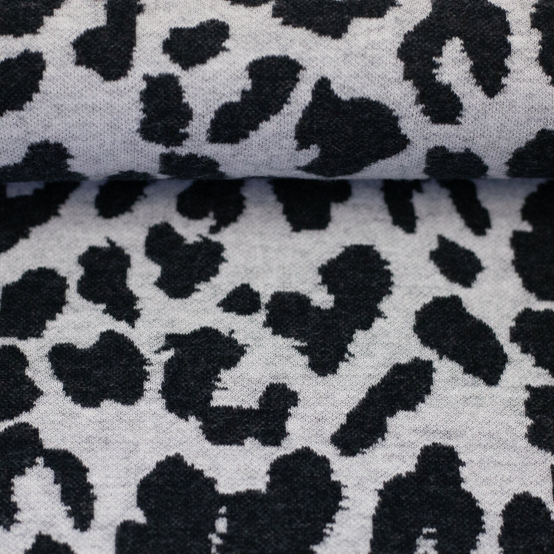 Jacquard Jersey "Emily" Swafing - Leo schwarz/naturweiß