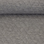 Rauten-Stepp Sweat "Anni" Swafing - hellgrau meliert - Reststück 1,5M