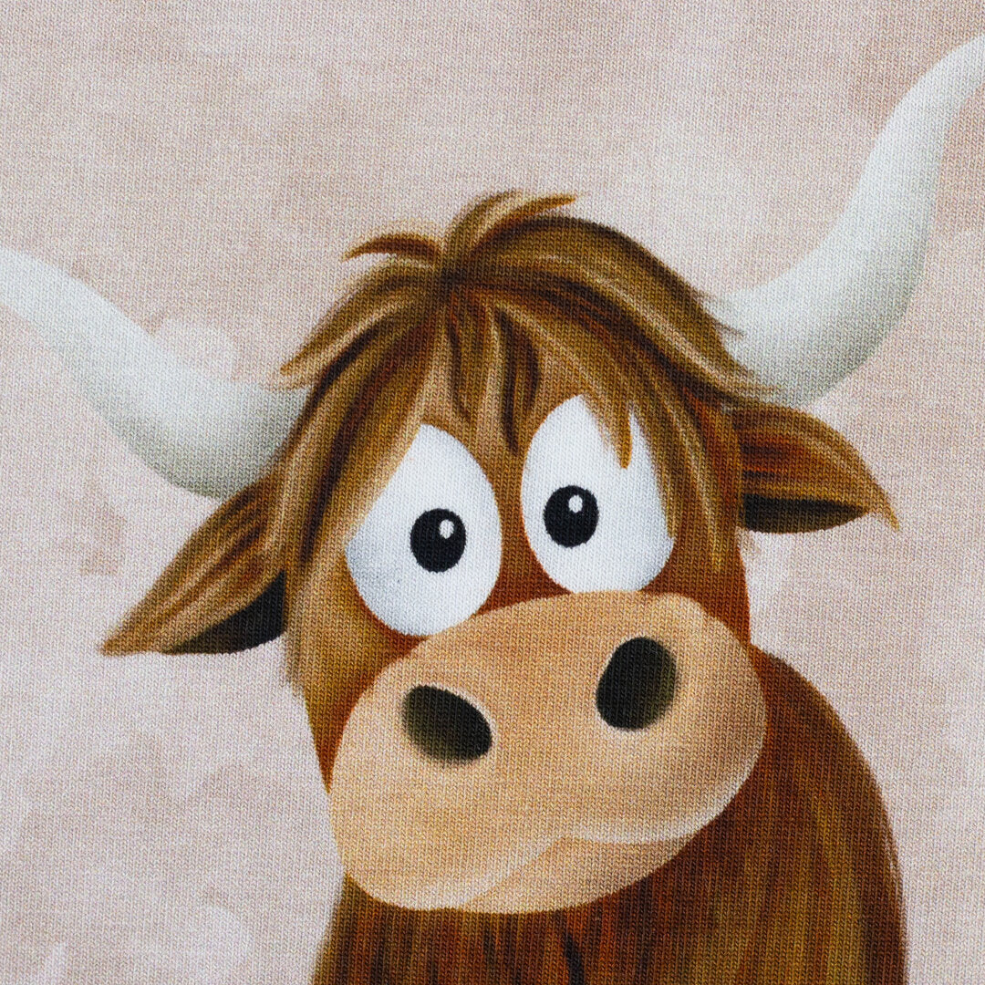 French Terry Panel "Holy Cow" - Design by Mrs. Mint Design (1 Panel = 1 Stück)