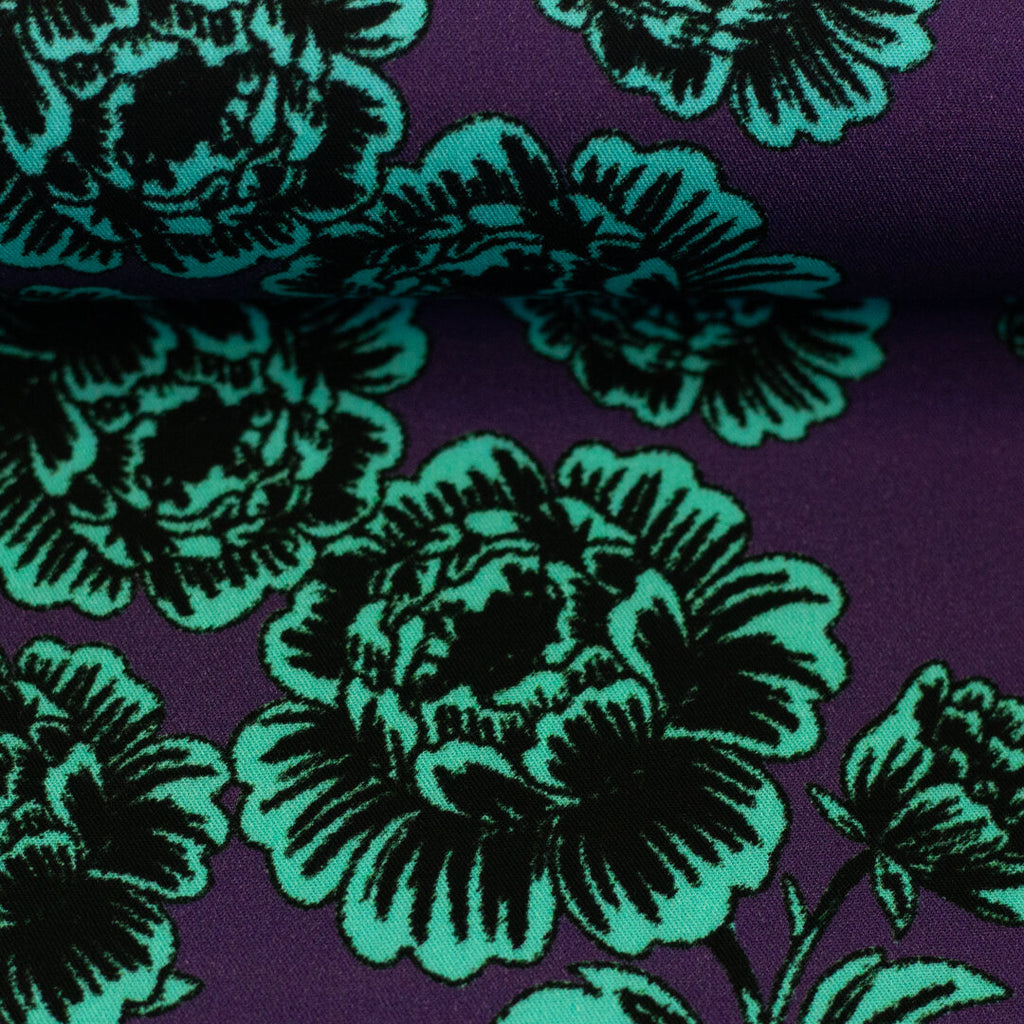 Viskose Webware Swafing - Peonies by Cherry Picking purple