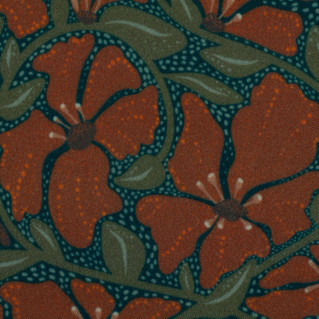 Viskose Webware Swafing - Trailing Flowers by Bienvenido Colorido terracotta