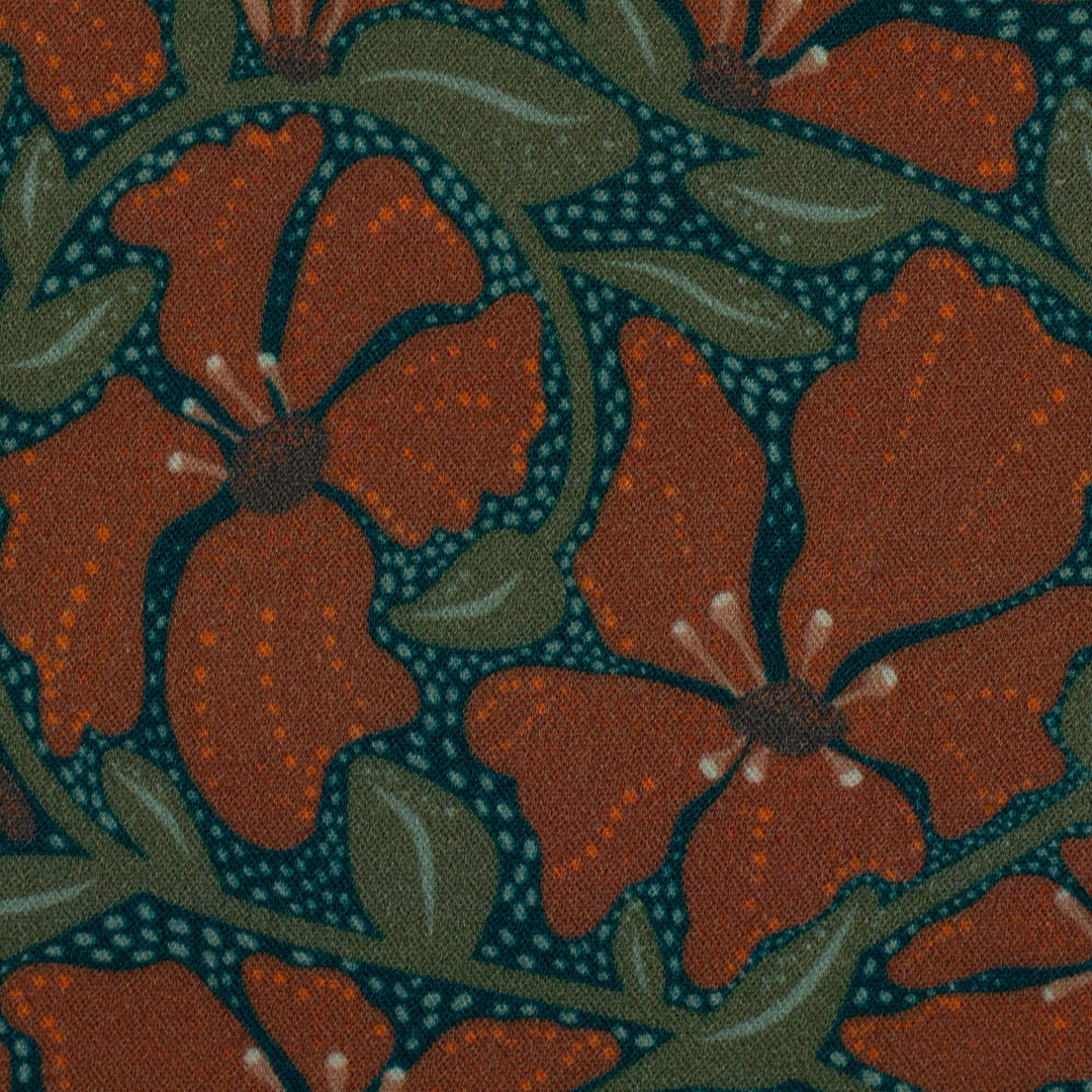 Viskose Webware Swafing - Trailing Flowers by Bienvenido Colorido terracotta