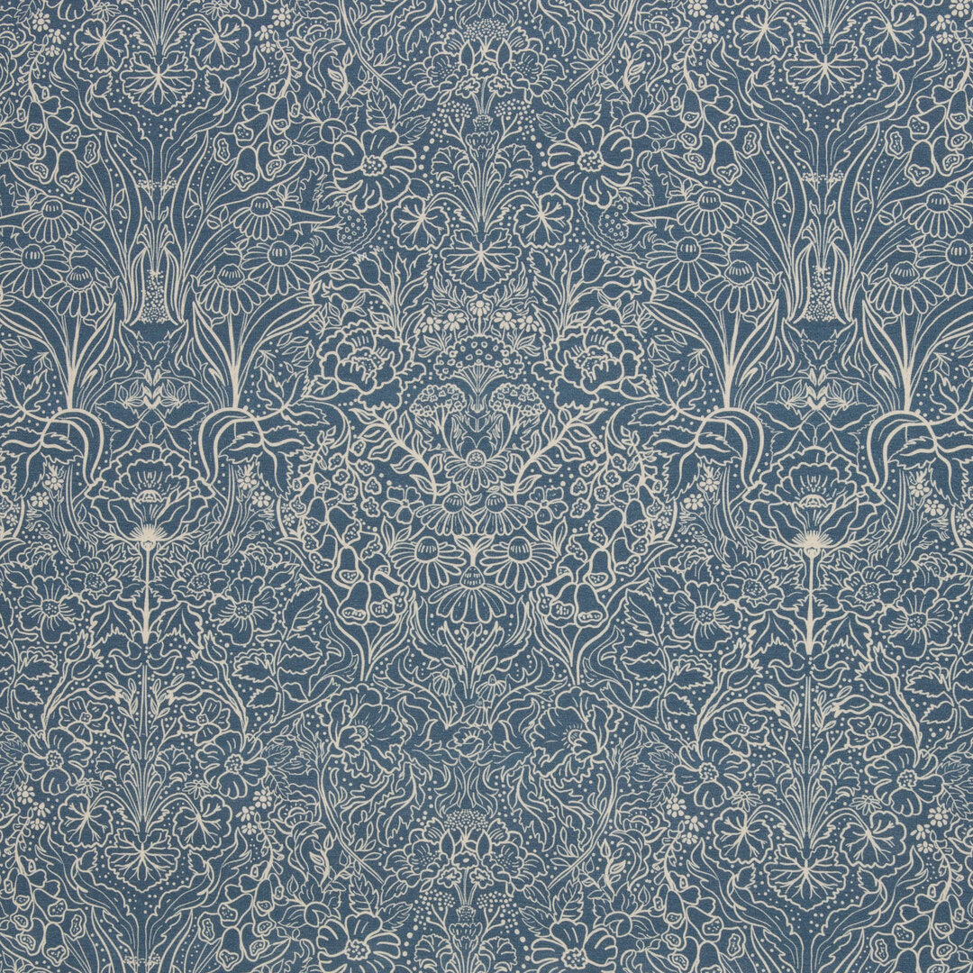 Jersey Swafing - Autumn Damask naturweiß/provincial blue by Bienvenido Colorido