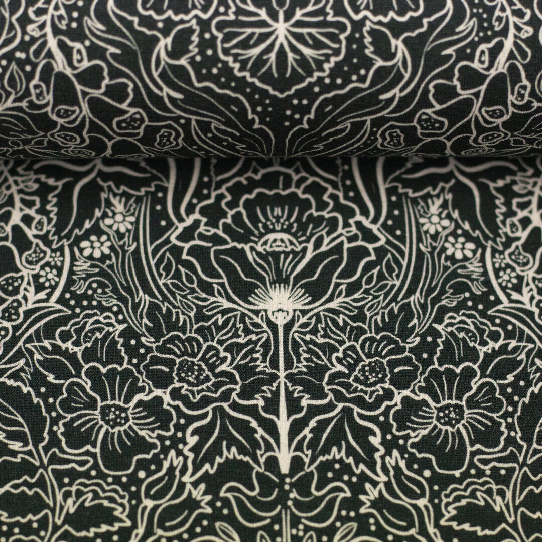 Jersey Swafing - Autumn Damask naturweiß/anthrazit by Bienvenido Colorido
