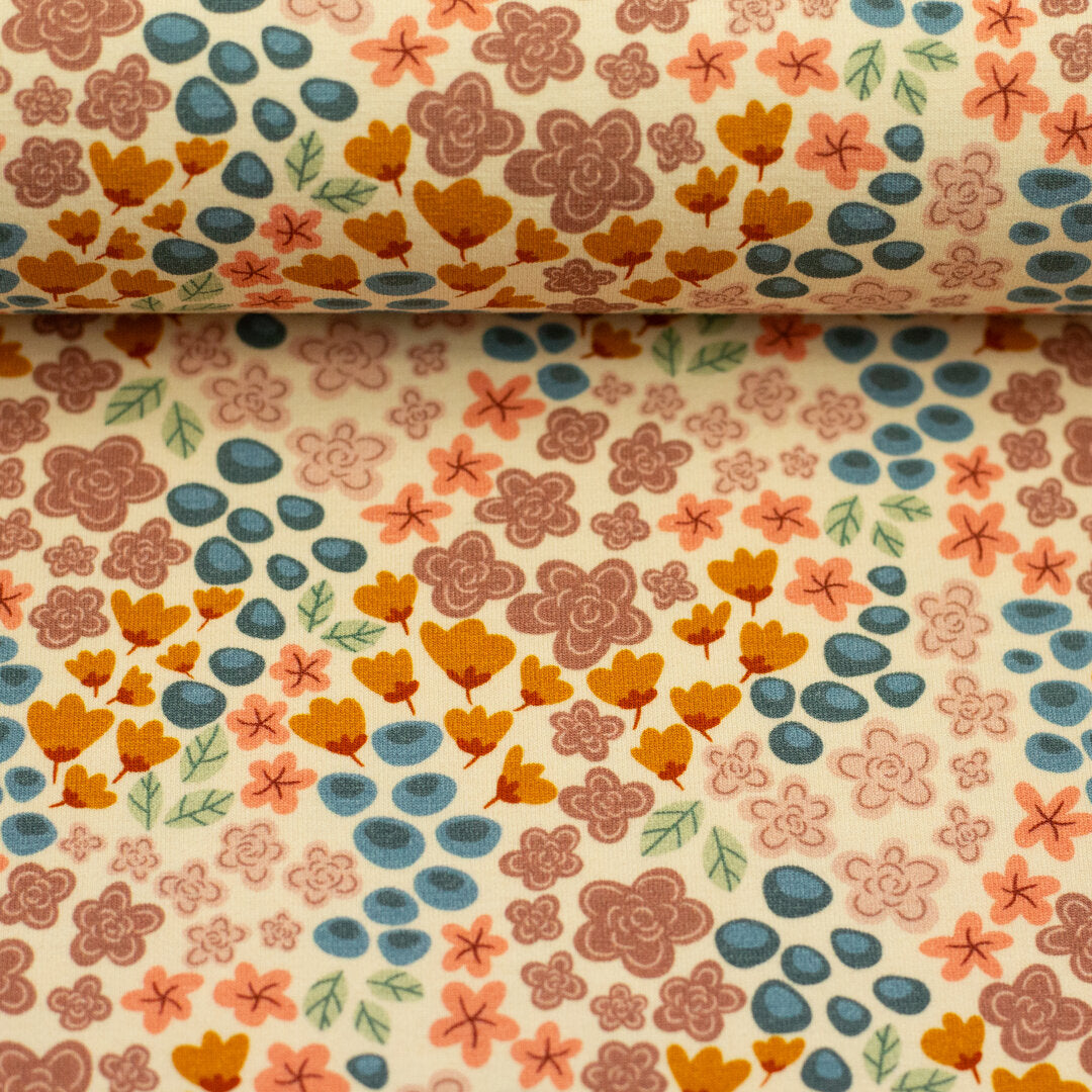 Jersey "Fleur de Lausemia" Swafing - beige/altrosa