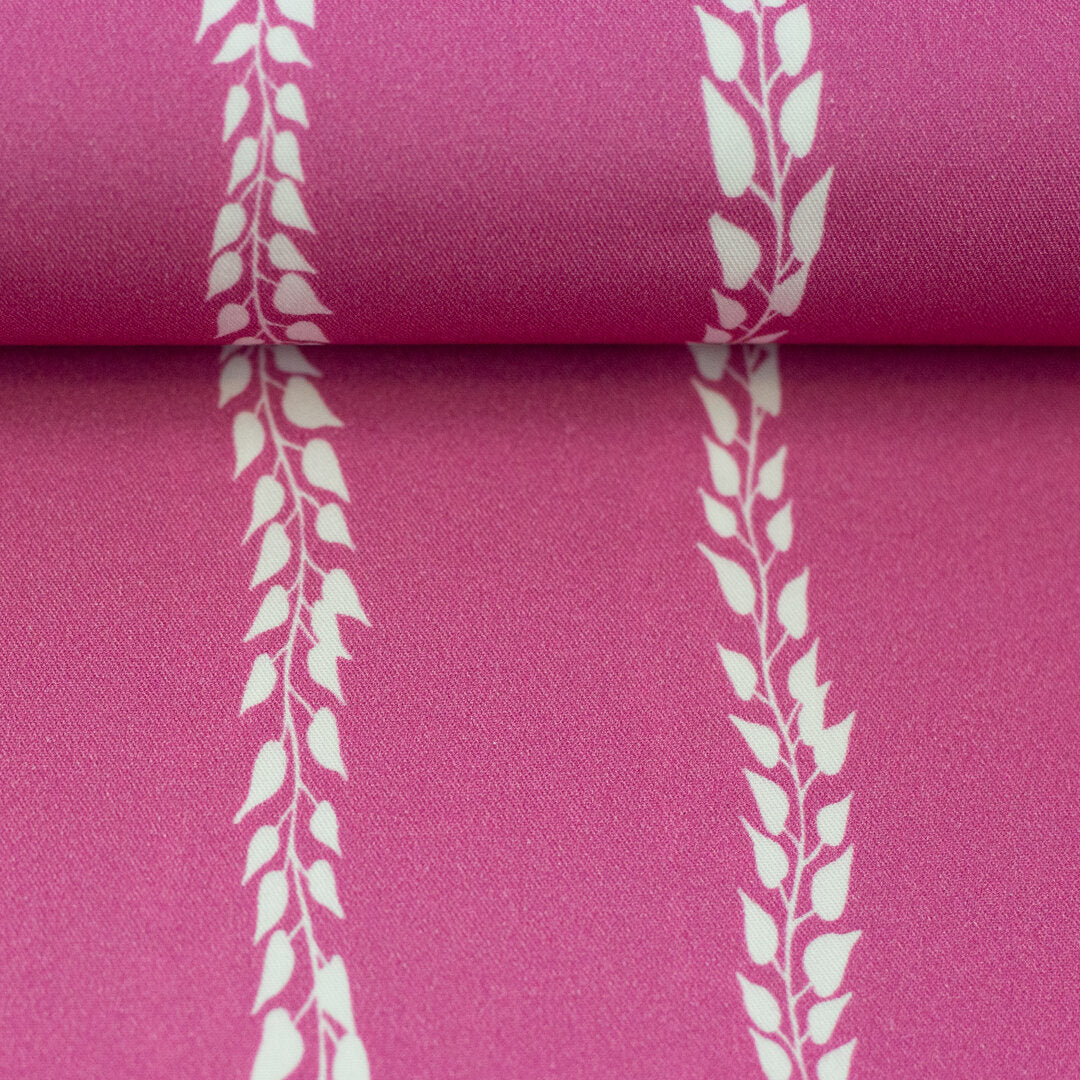 Viskose Webware "Leaves" by lillesol & pelle - pink - Reststück 1,0m