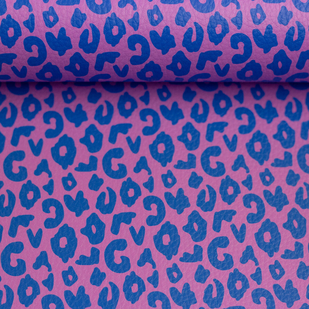 Kunstleder "Brush & Wild" by Cherry Picking von Swafing - Leo pink/royal