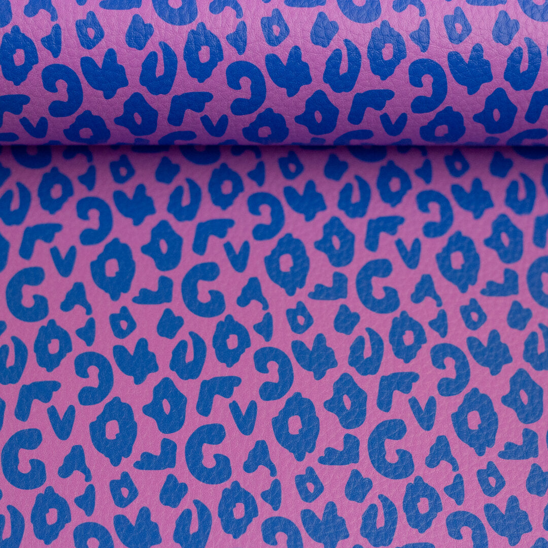 Kunstleder "Brush & Wild" by Cherry Picking von Swafing - Leo pink/royal