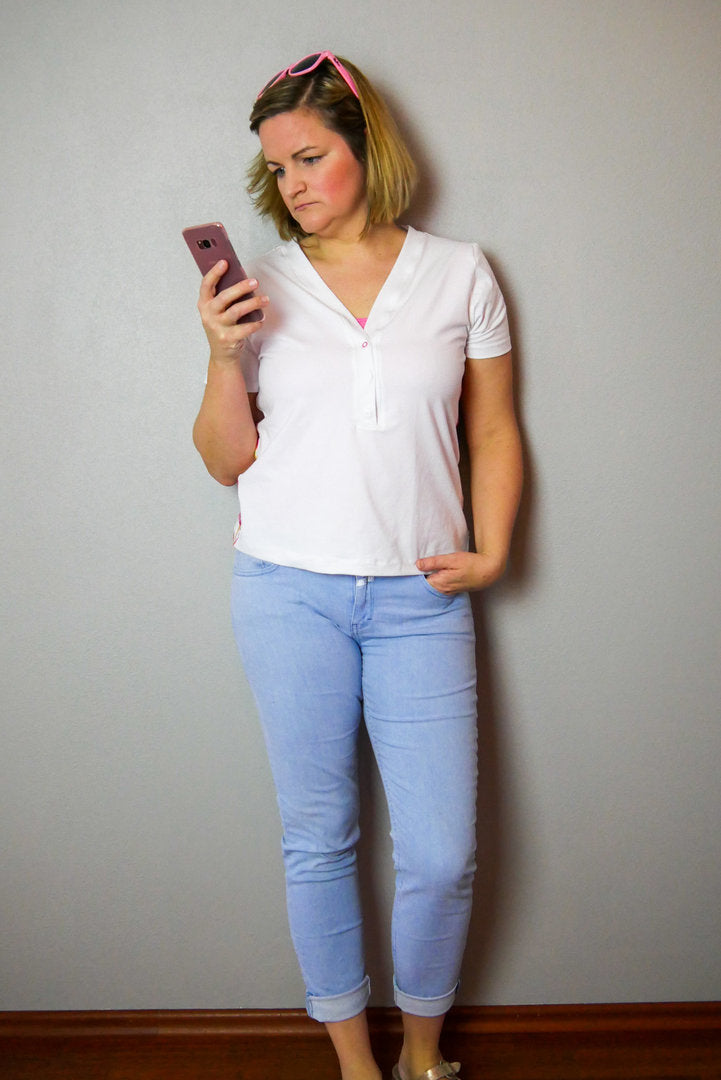 Designbeispiel: lillesol women No.53 Shirt mit Knopfleiste