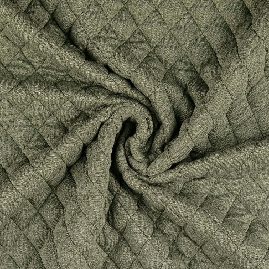 Jacquard Steppstoff Rauten dehnbar - oliv *Videovorstellung*
