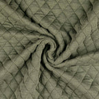 Jacquard Steppstoff Rauten dehnbar - oliv *Videovorstellung*