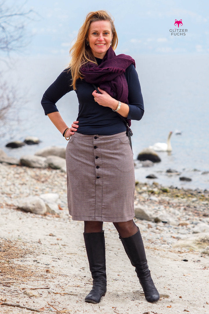 Ebook / Schnittmuster lillesol women No.40 Knopfrock *mit Video Nähanleitung*