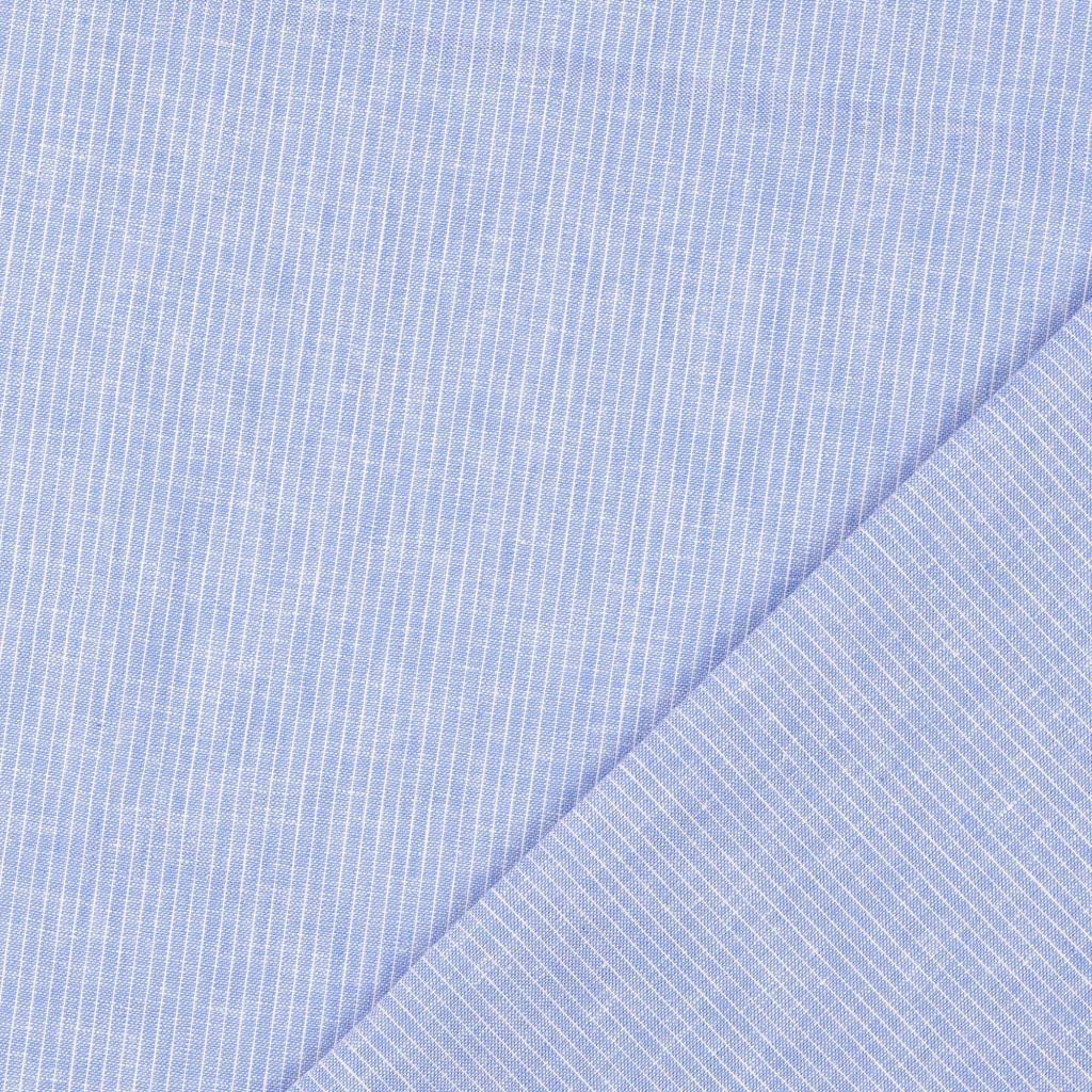 Leinen-Baumwolle meliert mit Streifen - blau *Videovorstellung*