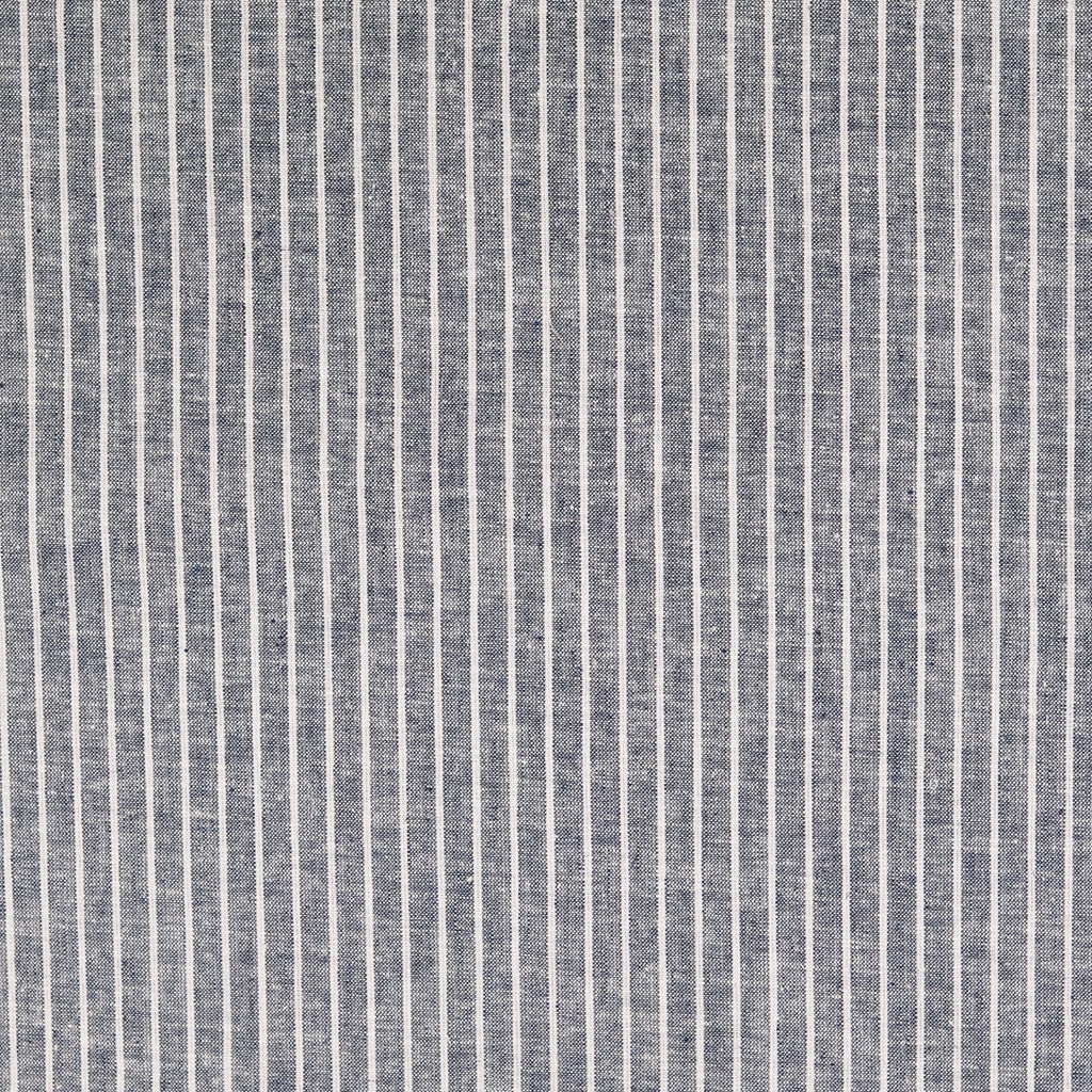 Leinen-Baumwolle meliert mit breiten Streifen - navy
