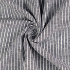 Leinen-Baumwolle meliert mit breiten Streifen - navy