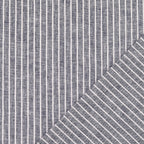 Leinen-Baumwolle meliert mit breiten Streifen - navy