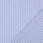 Leinen-Baumwolle meliert mit breiten Streifen - blau